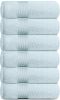 Resort Collection Soft Hand Towels 16x27 in 6 Pack Light Blue Luxury Hotel Plush Absorbent Cotton Hand Towel